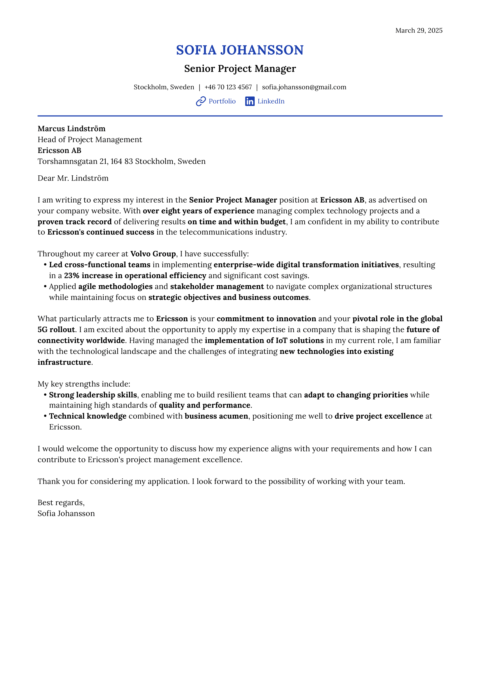 Nobel cover letter template