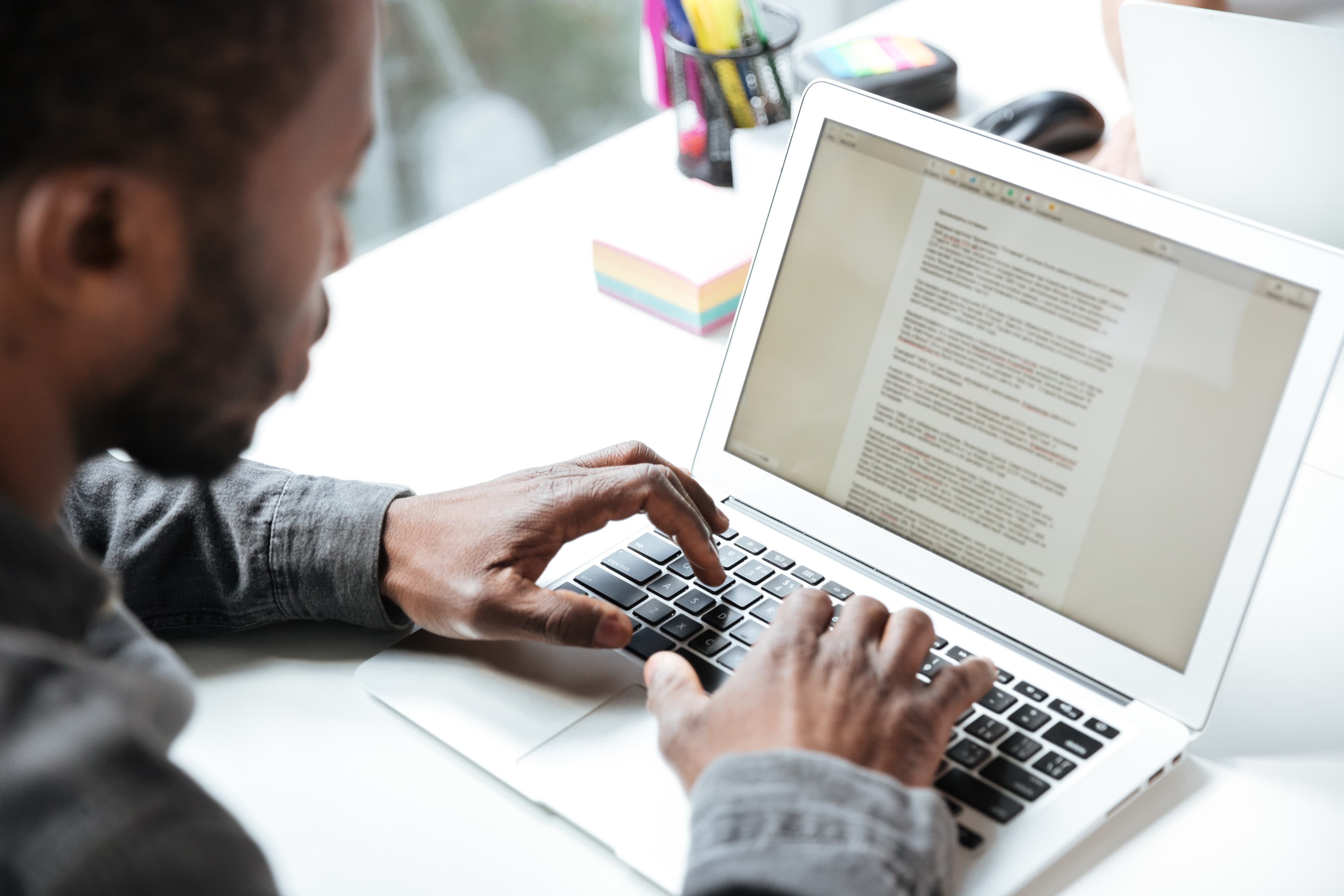 Various industry professionals with sector-specific resume keywords highlighted