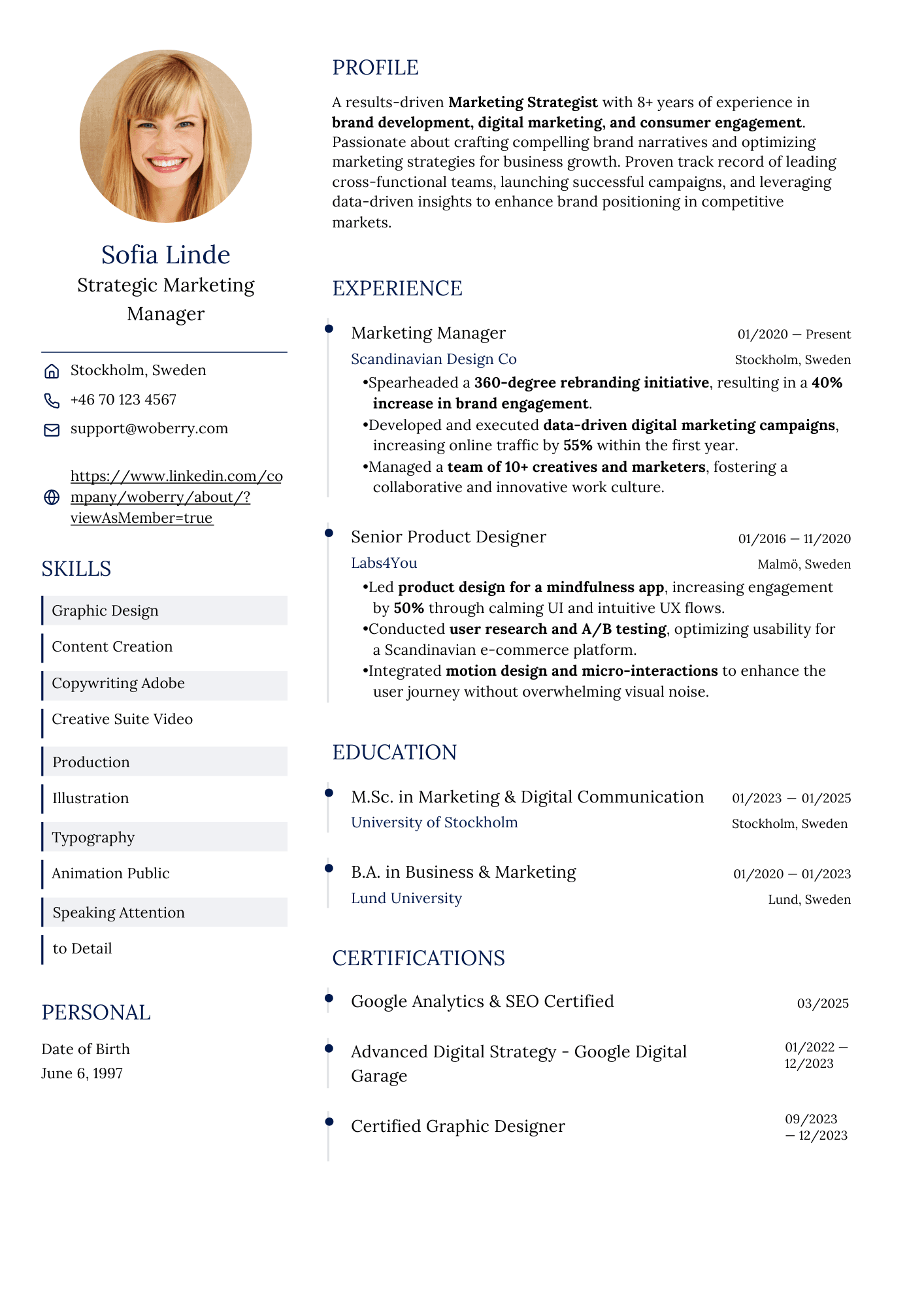 Haga resume template