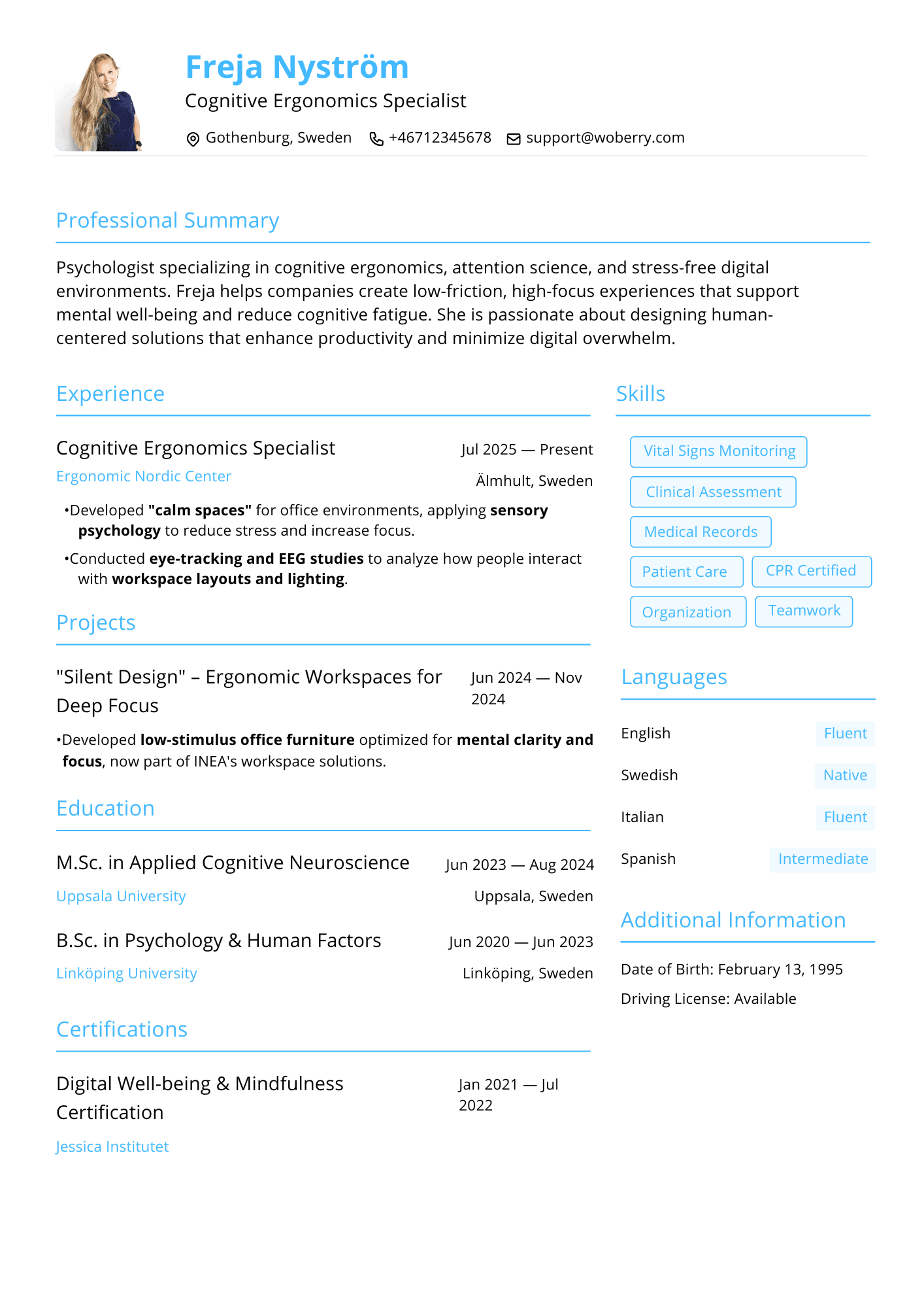 Luft resume template
