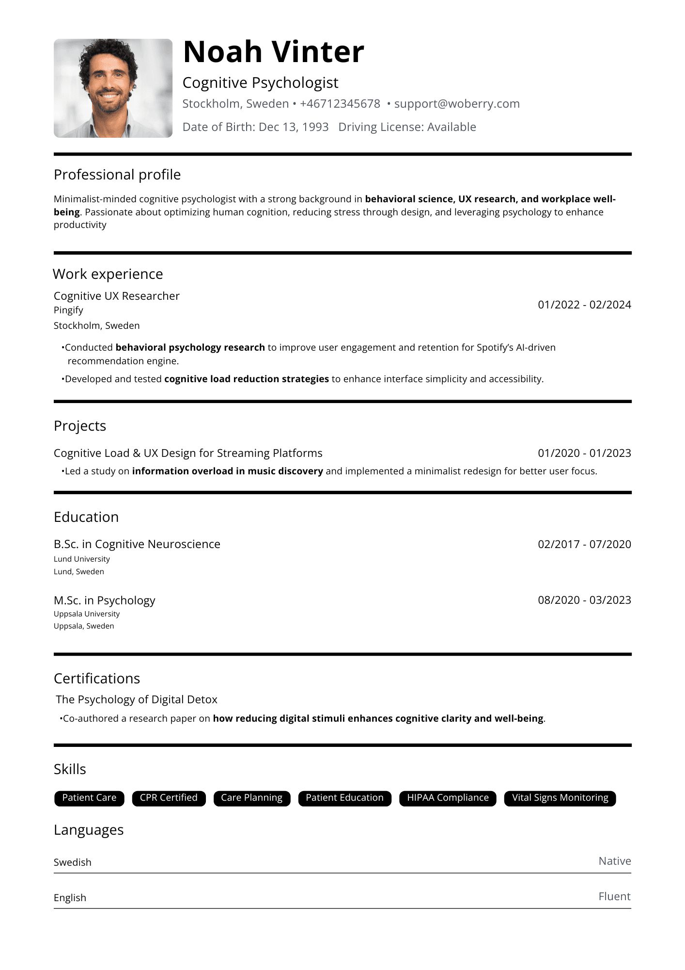 Ren resume template